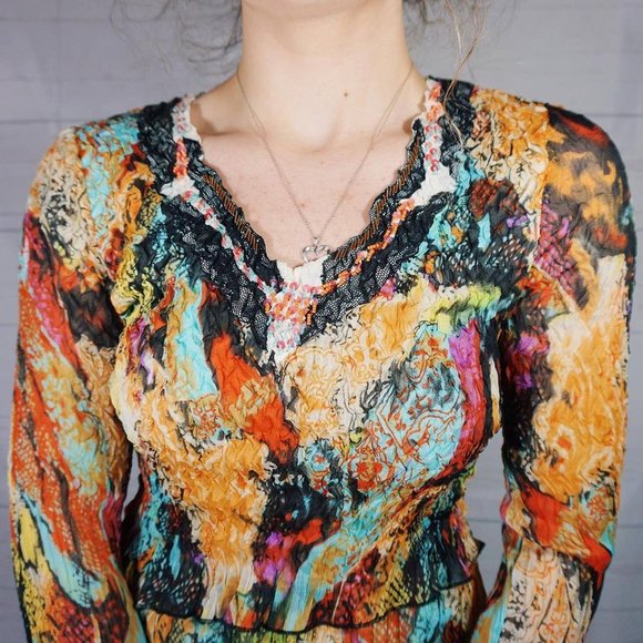 🍓Y2K DESIGNER WRINKLE SHIRT WITH LAYERS🍓 - Picture 3 of 4